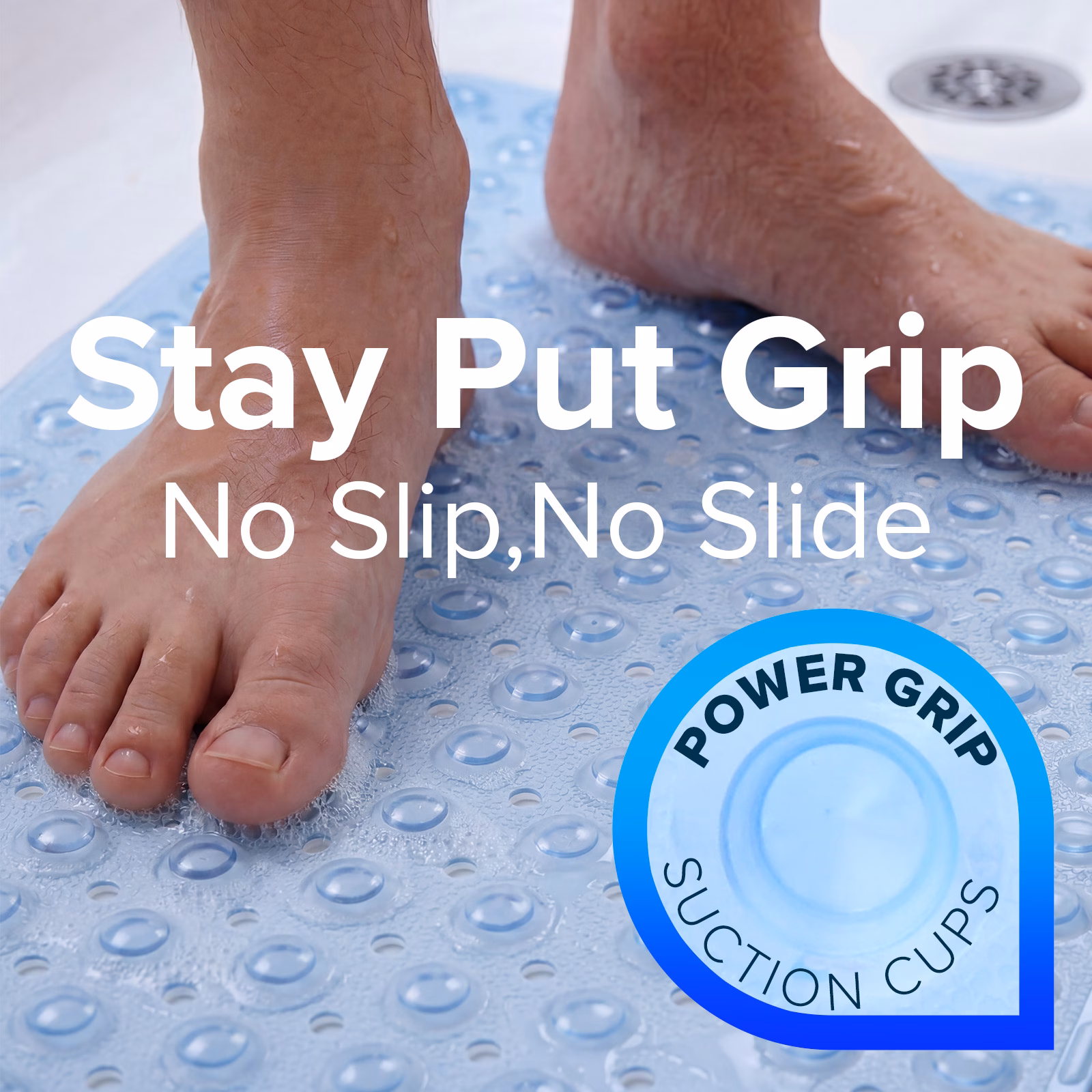 thumbnail image 3 of SlipX Solutions Bathtub Mat Non Slip 39 x 16, Extra Long Bathroom Shower Mat, Suction Cups, 3 of 8