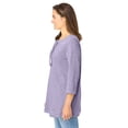 thumbnail image 3 of Woman Within Plus Size Lace-Up Three-Quarter Sleeve Tee, 3 of 4