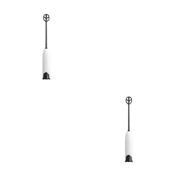 Toystoory Agitador eléctrico portátil con de repuesto para el hogar, cocina, té de la leche, mezclador de bebidas calientes, accesorios de Blanco negro 2piezas