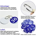 thumbnail image 7 of BUZIFU 50 Pcs Number Keyring, Plastic Number Tags, Round Key Number Tags Number Key Chain Engraved Number Discs Table Tags Key Tags with Rings for Hotel Supermarket Lockers Dormitory Keys (Blue), 7 of 7