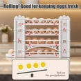 thumbnail image 4 of White Plastic Castle Egg Storage Organizer Refrigerator Side Door Rolling Shelf Stackable Container 13.58X8.86X3.15 Inches White, 4 of 6