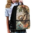 thumbnail image 3 of Uourmeti Sloth Floral Pattern Backpack, Smooth Zipper School Backpack 17 Inchs Personalized Student Bookbag for Daily Use Work, 3 of 6