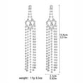 thumbnail image 3 of OUOYYO Sparkling Heart & Tassel Drop Earrings for Women Elegant Dangling Rhinestone Jewelry Reable Party Wedding Accessories, 3 of 4