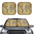 thumbnail image 2 of Balery Vintage World Map Parasol para parabrisas de coche de 2 piezas | Parasol plegable para parabrisas delantero de coche para la mayoría de sedanes-Large, 2 of 6