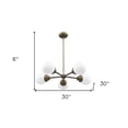 thumbnail image 4 of Portsmith 5-Light Raw Brass Chandelier With White Globe Shades, 4 of 5