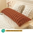 thumbnail image 3 of LIFEREVO Fluffy Faux Rabbit Fur Body Pillow Cover, Cozy Bubble Shaggy Plush Bed Body Pillowcase with Zipper Closure, Long 20"x54" Fuzzy Furry Pillow Case for Bedroom Home Decoration, Burnt Orange, 3 of 7