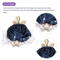 thumbnail image 3 of Uxcell Wrist Corsage Artificial Flower Bracelets Pack of 1 Rose Wrist Bride Groom Decorative 7x7cm Dark Blue, 3 of 5