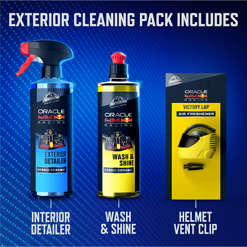 Armor All Podium Series Exterior Car Cleaning Kit with Bonus Victory Lap Air Freshener, Developed with Oracle Red Bull Racing, 3-Piece Bundle