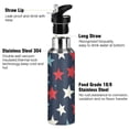 thumbnail image 3 of Yayeee 20oz Insulated Water Bottle Double Wall Stainless Steel with Flip Straw Lid, Red White Stars, 3 of 7
