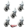 thumbnail image 2 of 3 Inch Thermoplastic Wheel 12mm Threaded Stem Caster Set with Brakes Set 5 SCC, 2 of 2