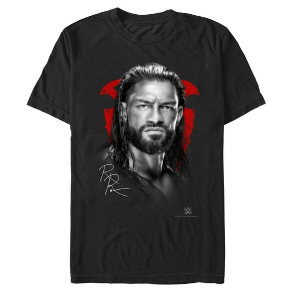 Mens WWE Monochrome Roman Portrait T Shirt