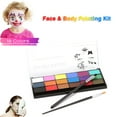 thumbnail image 3 of Face Paint Kit 18 Color Washable Water Based Body Painting With 2 Brushes Safe &, 3 of 8