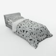 thumbnail image 2 of Ambesonne Floral Bedding Set 3 Pcs, Oriental Leaf Designs, Twin, White Black, 2 of 2