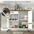 thumbnail image 5 of Catrimown Kitchen Cart on Wheels, Farmhouse Rolling  Kitchen Cart , Microwave Cart, Coffee Cart Station, White, 5 of 9