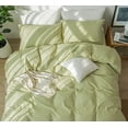 thumbnail image 6 of MooMee Duvet Cover Set 100% Washed Cotton Linen Like Textured Breathable 3 Piece (Lime Green, King), 6 of 6