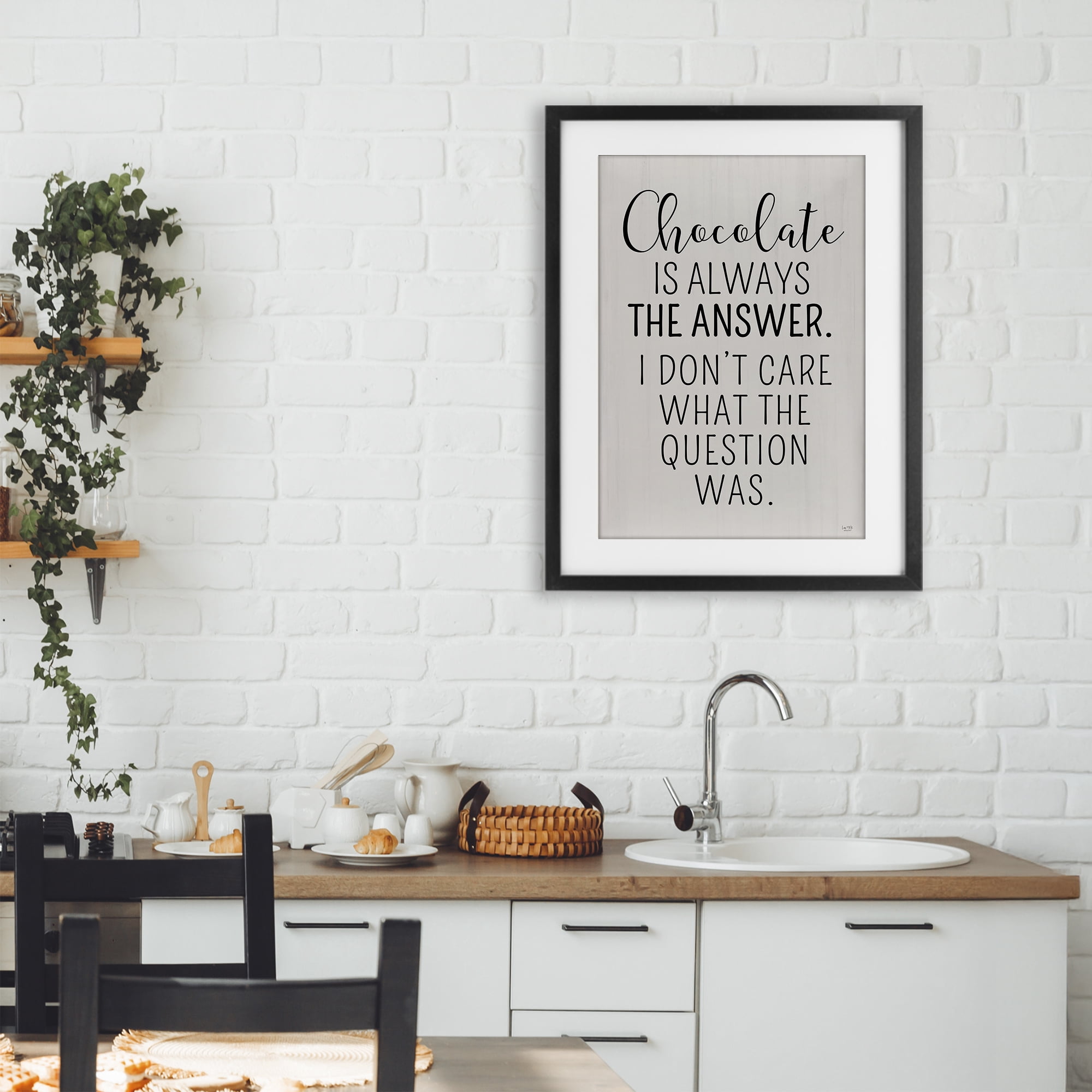 Stupell Industries Chocolate Is Always The Answer Black Framed Print Under Glass, design by Lux + Me Designs