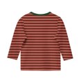 thumbnail image 4 of GA WEIHUA Cute Striped Shirt for Girls Stretch 3/4 Sleeve Tops Kids and Toddler Basic Crewneck Tops Blouses 2025 Summer Loose Trendy Preppy Tshirts(Wine,5 Years), 4 of 4
