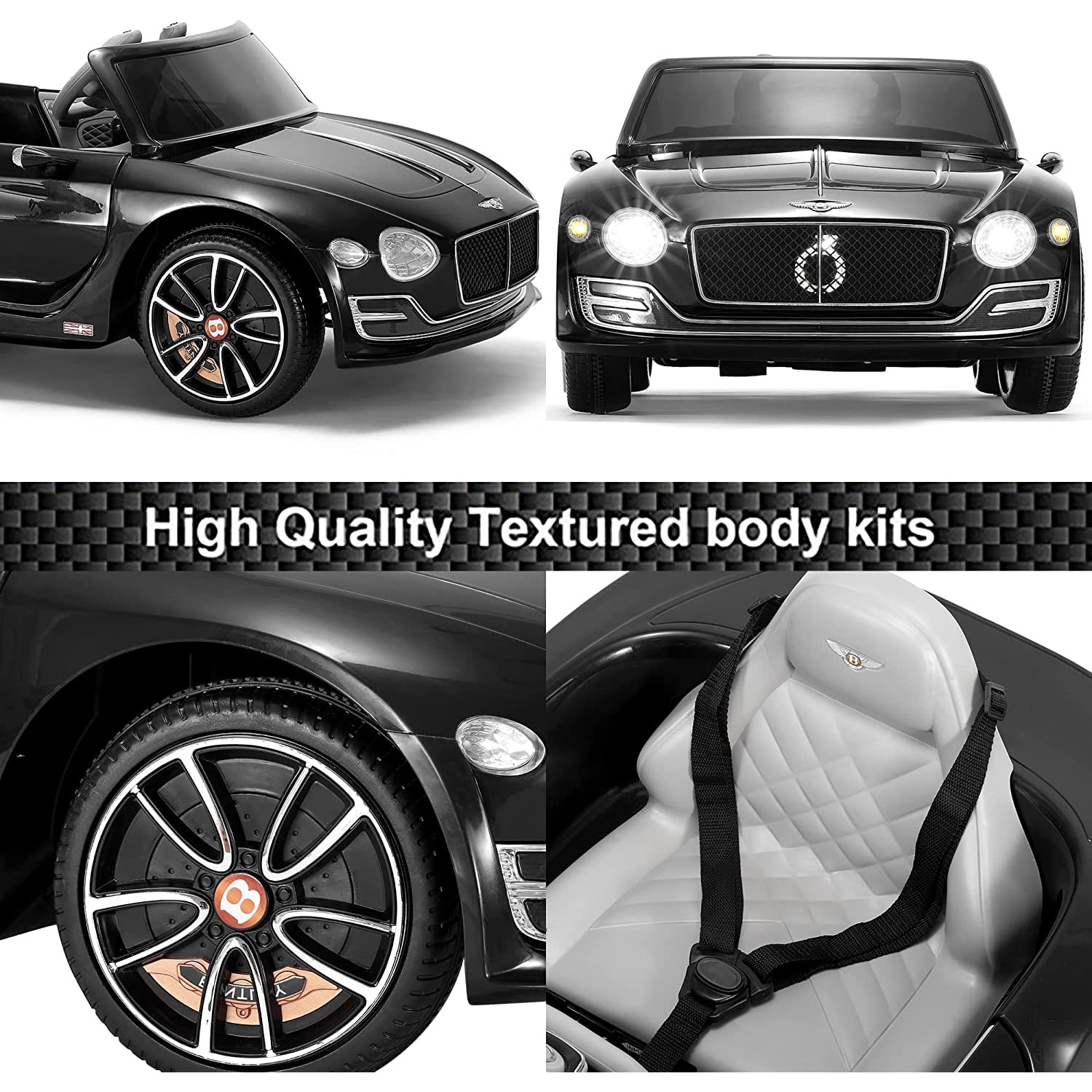 CIPACHO 12 V Electric Kid Ride On Car, Bentley Licensed Cars for Kids, Powered 4 Wheels Motorized Vehicles Children Toys, 2 Speeds, Black CIPACHO 12 V Electric Kid Ride On Car, Bentley Licensed Cars for Kids, Powered 4 Wheels Motorized Vehicles Children Toys, 2 Speeds, Black