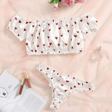 

Floleo Lingerie for Women Deals Women Elegant Fashion Sexy Lingerie White Lace Gauze Underwear Suit Valentines Day Gifts