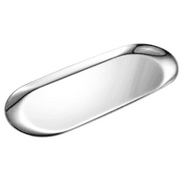 Silver Oval Vanity Tray, Stainless Steel Jewelry Tray, Bathroom Tray, Makeup Coetic Trays,Towel Napkin Tray,Storage Organizer,11.8 x 4.8 inches (L*W), Large
