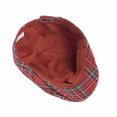 thumbnail image 5 of Minzimin Mens Adjustable Colorful Striped Plaid Ivy Newsboy Cabbie Gatsby Golf Cap Flat Cotton Hat Thin Cap, 5 of 6