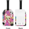 thumbnail image 5 of GZHJMY Cute Dog Head and Cake Pink Luggage Tags Set of 2, PU Leather Travel ID Label with Privacy Name Card Cover for Travel Bag Suitcase Decoration, 5 of 6