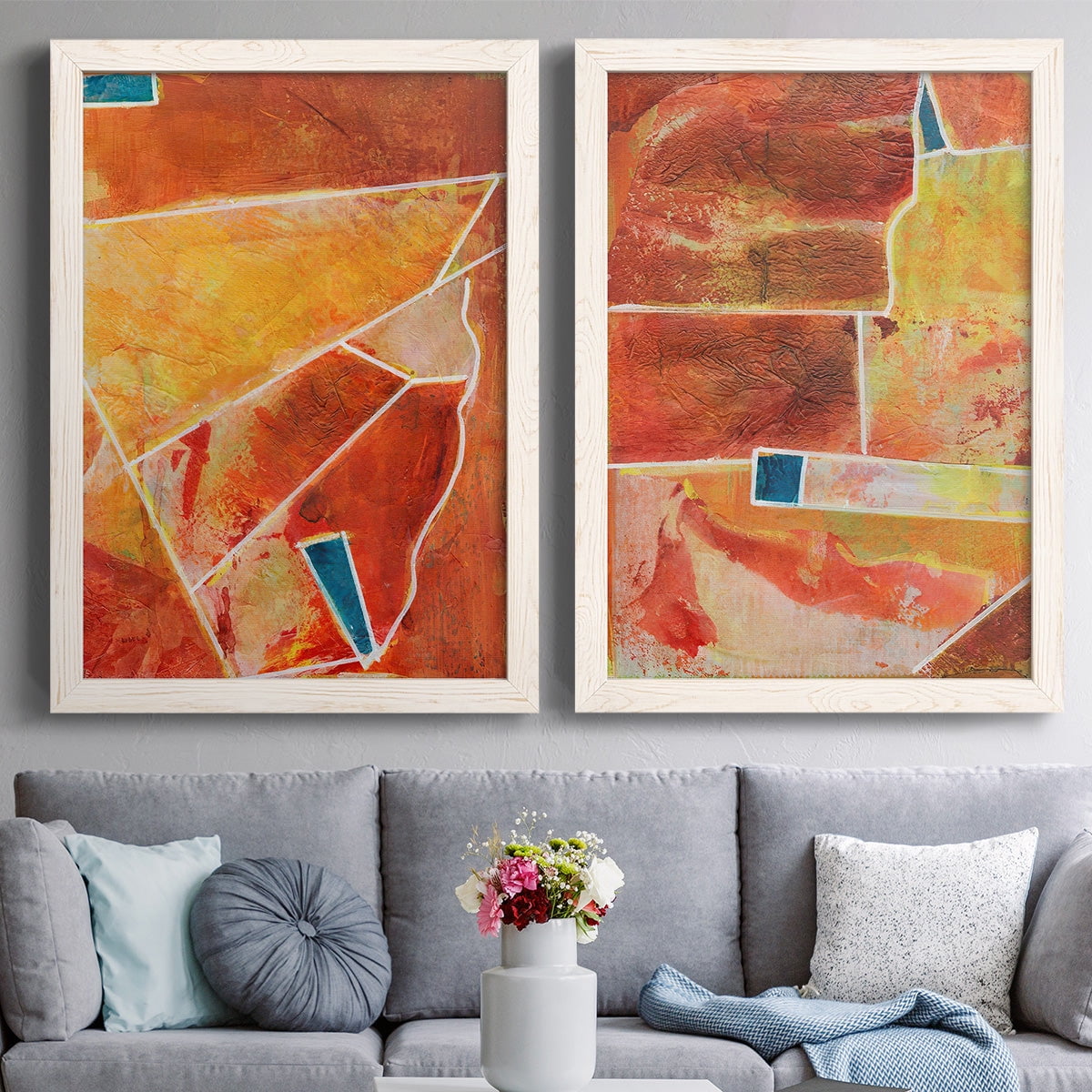 Primary Connection III - Premium Framed Canvas 2 Piece Set - Ready to Hang