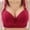 Wine, variant on Pntutb Womens Plus Size Solid Color Fashion Bowknot Comfortable Hollow Out Bra Underwear No Rims Khaki L