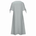 thumbnail image 4 of ZEHJUHAN Women's V-Neck Maxi Dress Short Sleeve Lace Flowy Beach Sundress for Summer Special Occasions Gray，3XL, 4 of 13
