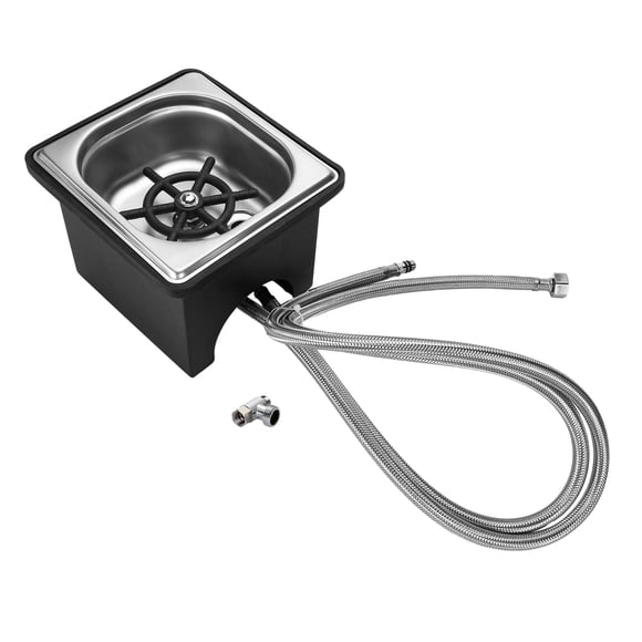 Enjuagador de Jarras DIBTSA con Base, Lavador de Vasos de Acero Inoxidable para Encimera con Rociador Lateral, 7.48" x 6.89" x 5.7", Plateado