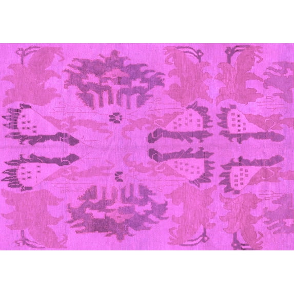 Ahgly Company Indoor Rectangle Oriental Purple Modern Area Rugs, 5' x 8'