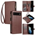 thumbnail image 1 of Compatible with Google Pixel 6 Wallet Case Premium Zipper Large Space Flip PU Leather Cover, 1 of 5