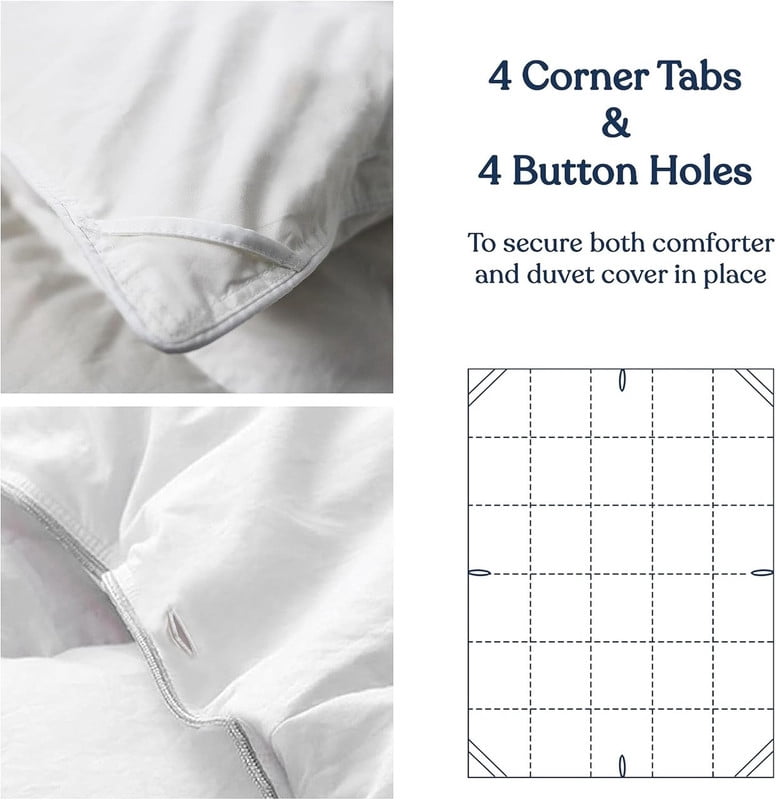 Delara Twin Size Down Alternative Duvet Insert 68x86 - Ultra-Soft GOTS Certified Organic Cotton Cover Hypoallergenic Snow Down Alternative-Filled Hotel Collection Comforter, 350 GSM