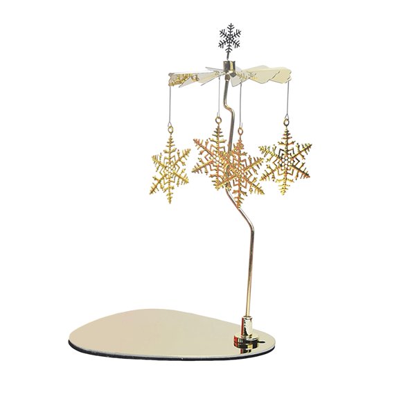 Eosunjian Easy Assembly Candle Stand Spinning Candle Holder with Tray Stainless Steel Rotating Carousel Tea Light Stand Decorative Centerpiece for Parties Home