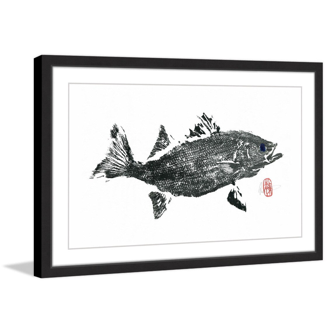 Marmont Hill 'Striped Bass' Framed Painting Print