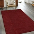 thumbnail image 3 of Vintage Dark Red Large Area Rugs for Bedroom Living Room, Soft Non Slip Carpet Bedside Rug, Farmhouse Retro Solid Color Linen Texture Rectangular Floor Cover Kitchen Accent Rug 2.7'x5' for Office, 3 of 9