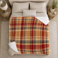 thumbnail image 5 of Classic Autumn Tartan Plaid, Festive autumn celebration Scene, Warm Flannel Blanket for Ranch House and Living Room with Detailed Artwork, Art Lovers autumn celebration Gift, Festive Home Decor, 5 of 9