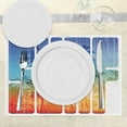 thumbnail image 3 of Ambesonne Summer Place Mats Set of 4, Surf Retro Letters Palms, Standard Size, Navy Orange, 3 of 6