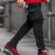 thumbnail image 3 of Men Cargo Combat Denim Pants Skinny Jeans Casual Slim Fit TrousersS, 3 of 5