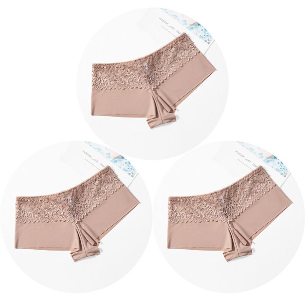 TrowBridge bragas de encaje para mujer, bóxer de satén de seda suave, ahuecada Sexy ropa interior, pantalones cortos femeninos dulces, lencería acogedora transpirable