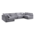 thumbnail image 2 of Meridian Furniture Serene Grey Linen Fabric Deluxe Modular Sectional, 2 of 18
