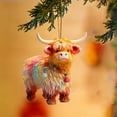 thumbnail image 2 of dajkiuy Cartoon Cow Decorative Hanging Ornaments for Christmas Tree, Lovely Animal Home Decor Cars Backpacks Acrylic Highland Cow Pendants Christmas Tree Decorations, 2 of 5