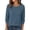 Navy, variant on CQONEPT Women Raglan Long Sleeve Sweater Fall Winter Waffle Knit Comfy Casual Blouse Trendy Crewneck Button Trim Pullover Tops Light Blue 2XL