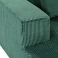 thumbnail image 6 of 86.6" Oversized Double Chaise Lounge Chair Indoor with 2 Pillows, Modern Upholstered Corduroy Double Sofa Bed, Comfy Corduroy Fluffy Sleeper Sofa Couch for Living Room, Apartment, Office, Green, 6 of 9
