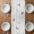 thumbnail image 4 of Table Runner 90 Inches Long for Kitchen Dining, Tulips Spring Floral Dresser Scarf Farmhouse, Dining Table Decorations for Wedding/Parties, Pastoral Flowers Butterfly Wooden 13 x 90 In, 4 of 8