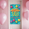 thumbnail image 6 of Colorful Balloons Birthday Banner 10th Birthday Double Digits Celebration Banner for Kids Party Indoor Decoration Photo Shoot, 6 of 8