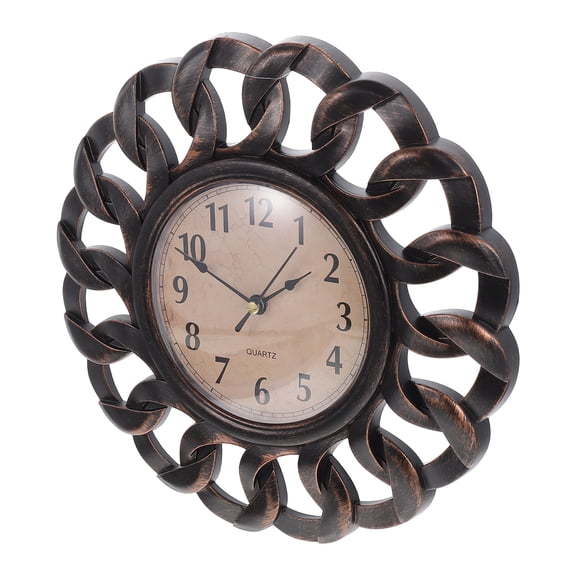 Display Bell Flip Clock Hourglass Living Room Decor Woman 25x25x2cm Coffee