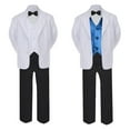 thumbnail image 2 of 6pc Baby Toddler Boy Teen Formal Black & White Suit Set Satin Vest Sm-20, 2 of 3
