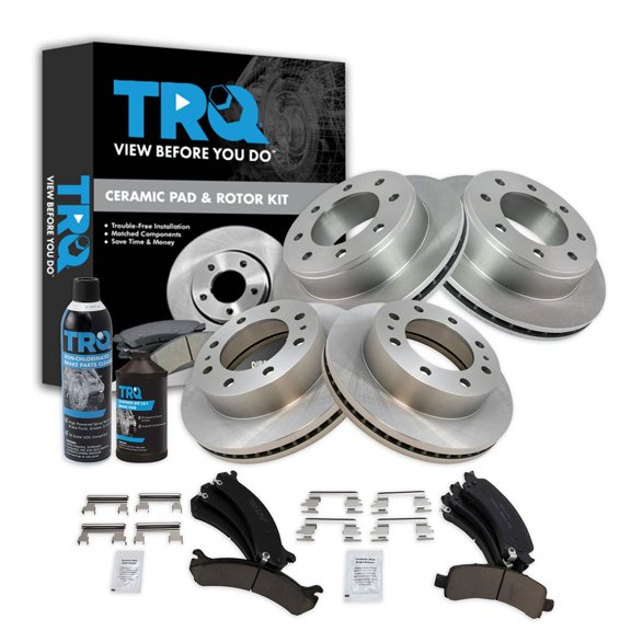 TRQ Front & Rear Premium Posi Ceramic Brake Pad & Rotor Kit w/Chemicals BKA17978 Fits select: 2008-2018 CHEVROLET EXPRESS G2500, 2009-2018 CHEVROLET EXPRESS G3500