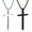 Engraved-Silver/Black, variant on 2 Pcs Cross Necklace for Men, Silver Black Stainless Steel Bible Verse Cross Pendant Necklace for Men, 22 Inches/2.5mm Box Chain